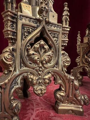 4 Gothic - style Matching Candle Sticks Height Without Pin.