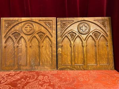 Matching Panels style Gothic - style en Oak Wood, Belgium  19 th century