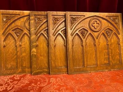 Matching Panels style Gothic - style en Oak Wood, Belgium  19 th century