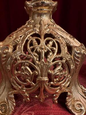 Matching Candle Sticks Height Without Pin. style Romanesque - Style en Bronze / Polished and Varnished, France 19 th century ( Anno 1865 )