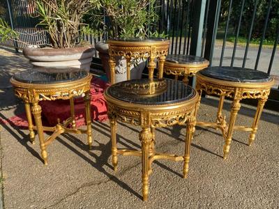 Tables style Baroque en Wood / Marble, 20th century