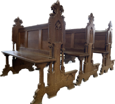 Pews style Gothic - Style en Oak wood, Netherlands  19 th century