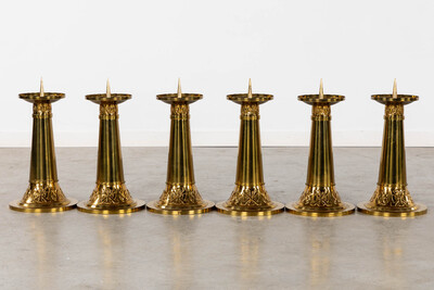 Altar - Set Expected ! style art - deco en Brass / Bronze, Belgium  20 th century ( Anno 1930 )