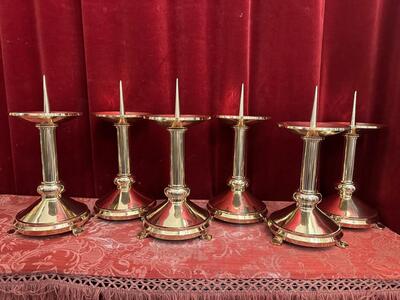 Candle Holders Measures Without Pin style art - deco en Bronze / Polished and Varnished, Belgium  20 th century ( Anno 1930 )