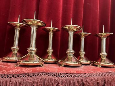 Candle Holders Measures Without Pin style art - deco en Bronze / Polished and Varnished, Belgium  20 th century ( Anno 1930 )