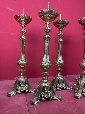 Matching Candle Sticks Height Without Pin. style Classicistic en Bronze Gilt, Belgium  19 th century