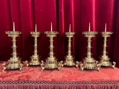 6 Gothic - Style Matching Candle Sticks Height Without Pin.