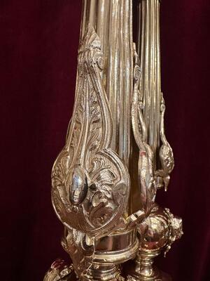 Matching Candle Sticks Height Without Pin. style Classicistic en Bronze / Polished and Varnished, France 19 th century ( Anno 1885 )