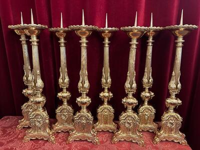 Matching Candle Sticks Height Without Pin. style Classicistic en Bronze / Polished and Varnished, France 19 th century ( Anno 1885 )