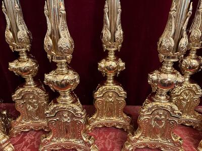 Matching Candle Sticks Height Without Pin. style Classicistic en Bronze / Polished and Varnished, France 19 th century ( Anno 1885 )