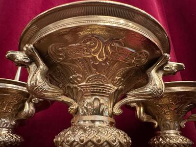 9 Romanesque - Style Altar - Set Measures Candle Sticks Without Pin