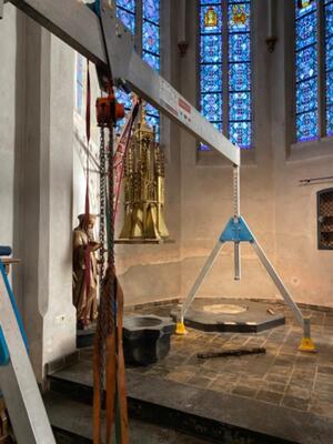 Fluminalis Removing A Capital And Monumental Baptismal Font From A Church In The Netherlands  (2022) . All Operations Under Own Management. style Gothic - Style FROM THE ST. ANTHONY ABBOT-CHURCH AT LOO – NETHERLANDS. 19 th century