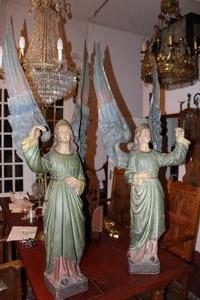 Angels en wood polychrome, France 19th century