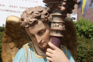 Angels en plaster polychrome, FRANCE 19th century