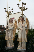 Angels en Terra-Cotta polychrome, france 19th century