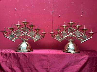 Pair art - deco Candle Holders Measures Without Pin