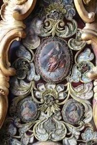 Matching Reliquaries  Museum - Worthy  Altar - Pieces style Baroque - Rococo en Fully hand - carved / Extreme Fine wood / Gilt hand - Embroiddery, Italy 17 th century