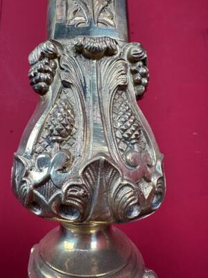 Candle Holders Measures Without Pin style Baroque - Style en Bronze, France 19 th century ( Anno 1875 )