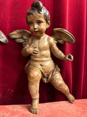 Cherubins Angels style Baroque - Style en Hand - Carved Wood , Belgium  18 th century