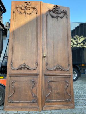 Entrance Doors  style Baroque - Style en Oak wood, Dutch 19 th century