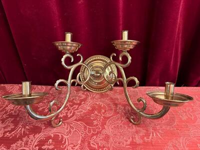 Wall - Candle Holders style Baroque - Style en Brass / Bronze , Belgium  19 th century ( Anno 1840 )