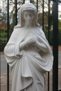 Calvary - Statues Of St. Mary & St. John. Sandblasted And New Paint. en Cast Iron, France 19th century