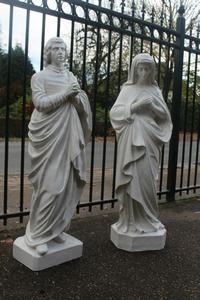 Calvary - Statues Of St. Mary & St. John. Sandblasted And New Paint. en Cast Iron, France 19th century