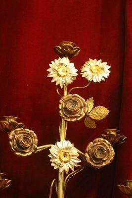 Candle Holders en Brass / Bronze / Gilt, France 19th century