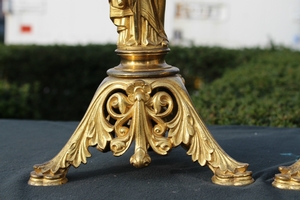 Candle Sticks Measures Without Pin en Brass / Bronze, France 19th century
