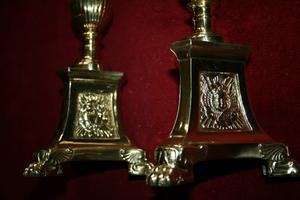 Candle Sticks Measures Without Pin en Brass / Bronze, Belgium 19th century