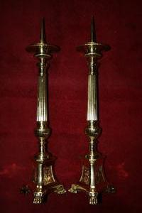 Candle Sticks Measures Without Pin en Brass / Bronze, Belgium 19th century
