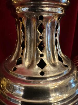 Censers en Brass &  Silver Plated Polished & Varnished, Belgium 19th Century