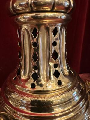 Censers en Brass &  Silver Plated Polished & Varnished, Belgium 19th Century