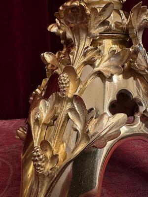 Candle Holders style Classicistic en Bronze / Polished and Varnished / Stones, France 19 th century ( Anno 1865 )