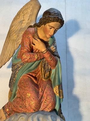 Angels style Gothic - style en plaster polychrome, France 19th century ( anno 1890 )