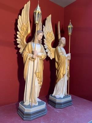 Angels style Gothic - style en Composite Polychrome, Belgium 19th century