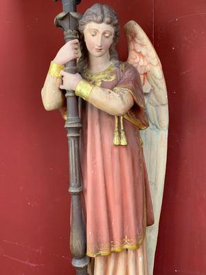 Angels style Gothic - Style en plaster polychrome, France 19th century ( anno 1890 )