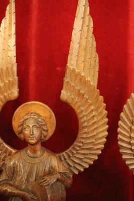 Angels style Gothic - style en hand-carved wood Oak, Belgium 19th century ( anno 1875 )