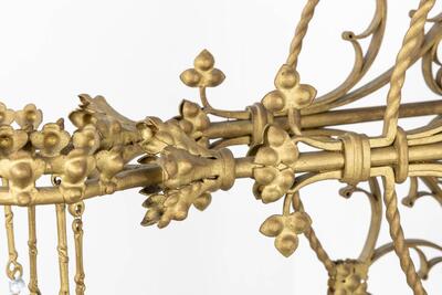 Antique Wall-Mounted Hangers For 'Eternal Lights' style Gothic - Style en Brass / Bronze / Gilt, Belgium  19 th century