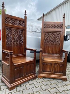 Bishop Seats  style Gothic - style en Walnut wood , France 19 th century