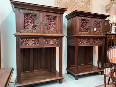 Cabinets  style Gothic - Style en Oak wood, Belgium 20 th century