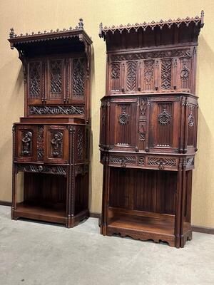 Cabinets Expected ! style Gothic - Style en Wood, France 19 th century