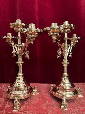 Pair Gothic - Style Candle Holders