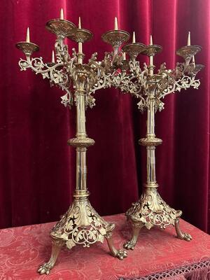 Pair Gothic - Style Candle Holders