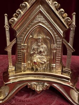 Candle Holders Measures Without Pin style Gothic - Style en Bronze / Polished and Varnished, France 19 th century ( Anno 1885 )