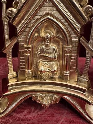 Candle Holders Measures Without Pin style Gothic - Style en Bronze / Polished and Varnished, France 19 th century ( Anno 1885 )