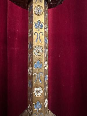 Pair Gothic - Style Candle Holders Measures Without Pin