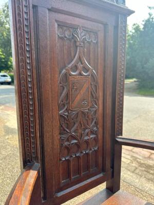 Chairs style Gothic - Style en Oak wood, Belgium  19 th century ( Anno 1885 )