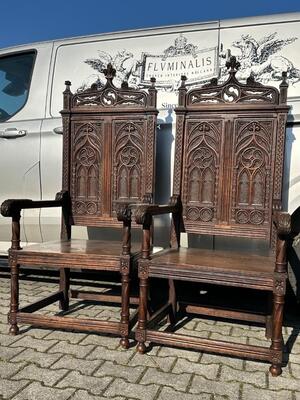 Chairs  style Gothic - Style en Wood, France 19 th century