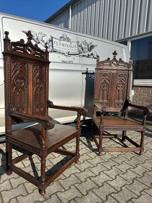 Chairs  style Gothic - Style en Wood, France 19 th century